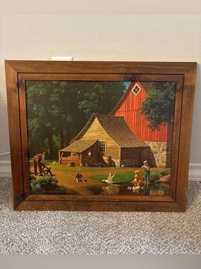 vintage 1968 Paul Detlefsen print with wood frame